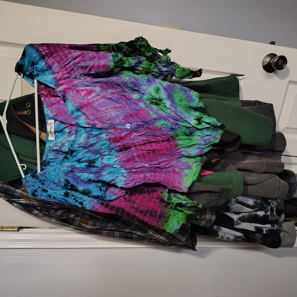 Vibrant Tie-Dye Button-Up Blouse
